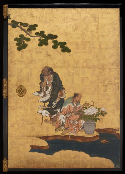 Inmortales taoístas, c.1647 de Kano Sansetsu